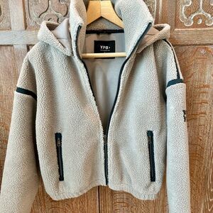 YPB Sherpa Zip Up Hooded Jacket